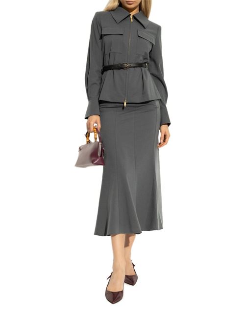 Abito midi grigio in twill SELF PORTRAIT | PF25018MGREY
